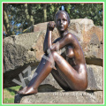 Leben Größe Sexy nackte Bronze Mädchen Statue